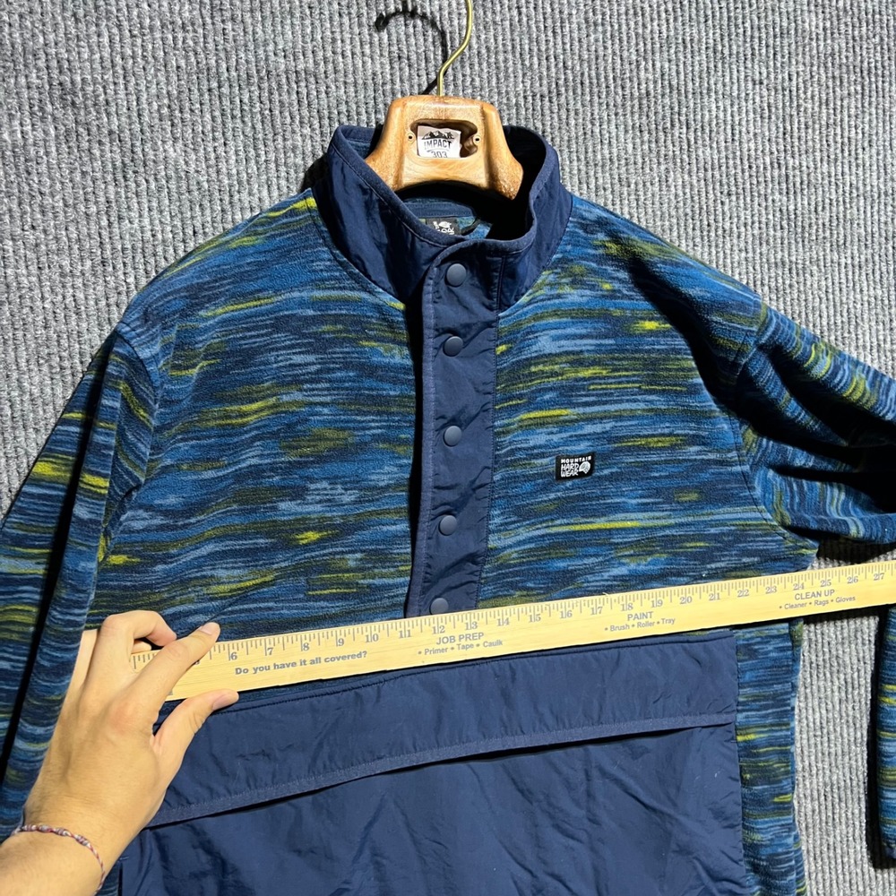 Mountain Hardwear Microchill Fleece Jacket Mens XL Blue Space Dye Snap Neck Gorp - Picture 3 of 8